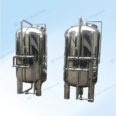304 / 316 Stainless Steel Sand Carbon Tank Filter 60m3/H Water Treatment Equipment Accessories